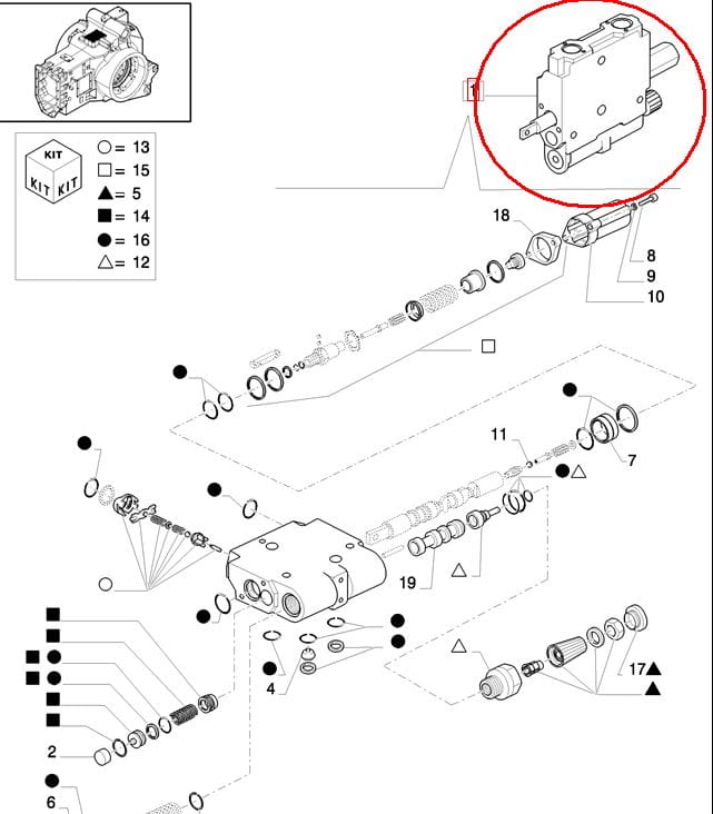 СЕКЦИЯ РАСПРЕДЕЛИТЕЛЯ NEW HOLLAND CASE STEYR 5195165 - 87526168