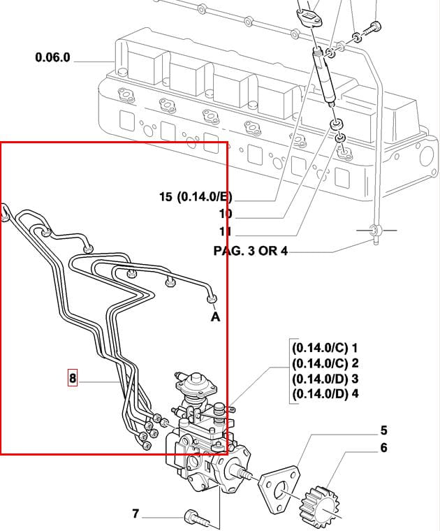 ШЛАНГИ ИНЖЕКТОРА NEW HOLLAND CASE 87800500 - 87801871