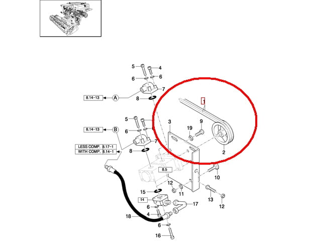 ПОЯСНОЙ КОМПЛЕКТ. КОРПУС ВЕНТИЛЯТОРА TF,TX,CX NEW HOLLAND 89835816 - A138001