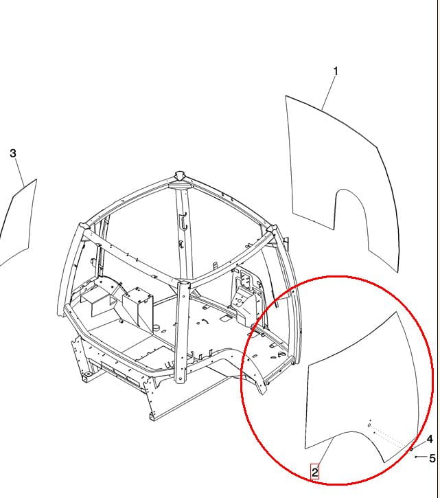 ОКНО БОКОВОЕ ПРАВОЕ NEW HOLLAND CASE 87417671