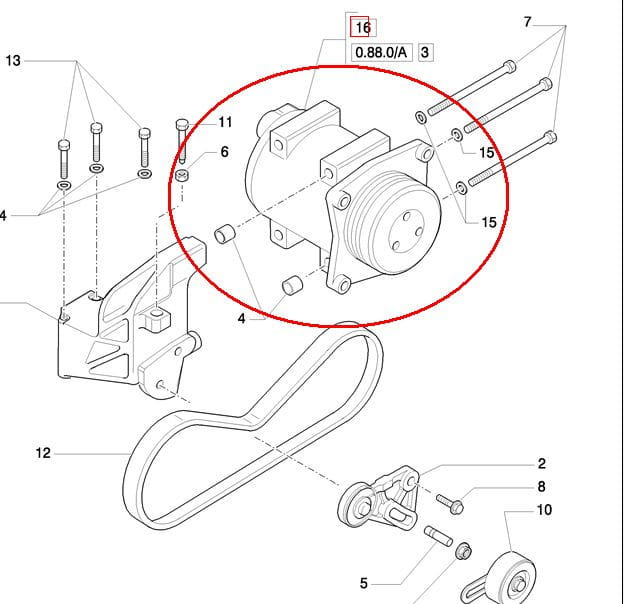 КОМПРЕССОР КОНДИЦИОНЕРА NEW HOLLAND CASE STEYR 87802912 - 87709785 - 47808999