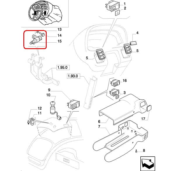 СТОП-ВЫКЛЮЧАТЕЛЬ NEW HOLLAND CASE 47132449 - 5163618 - 82026949 - 321564850