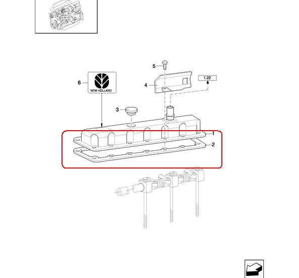 ПРОКЛАДКА КЛАПАНОВОЙ КРЫШКИ NEW HOLLAND CASE 83976376