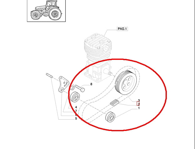 РЕМЕНЬ ВОЗДУШНОГО КОМПРЕССОРА NEW HOLLAND CASE STEYR 87710660 - 87382455