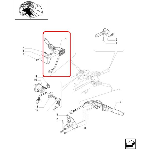 ВЫКЛЮЧАТЕЛЬ СТЕКЛООЧИСТИТЕЛЕЙ CASE NEW HOLLAND 82011624