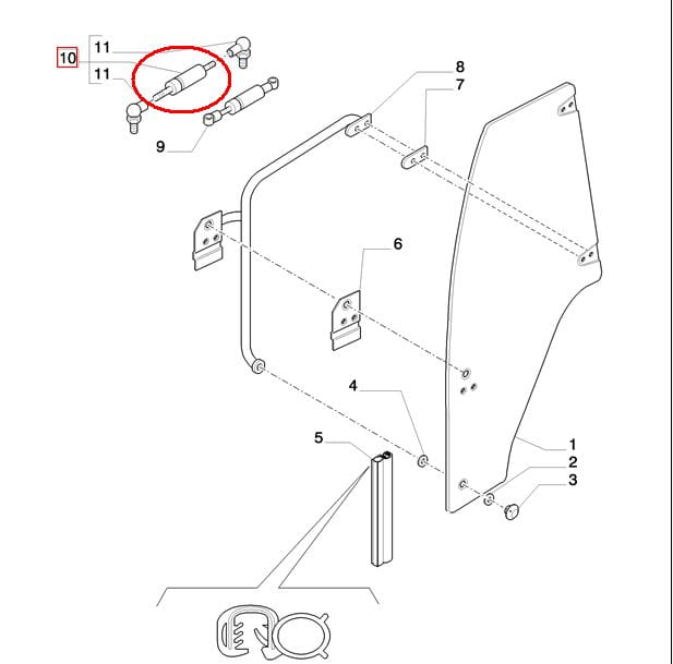 ГАЗОВЫЙ АМОРТИЗАТОР NEW HOLLAND CASE 84168525 - 87652519 - 47517730