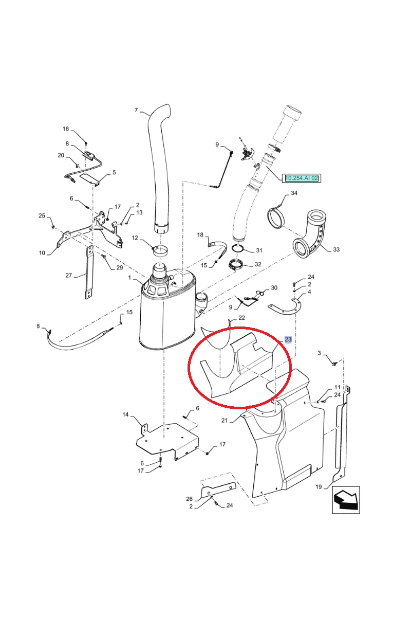 Нижняя крышка глушителя New Holland CNH 84377644