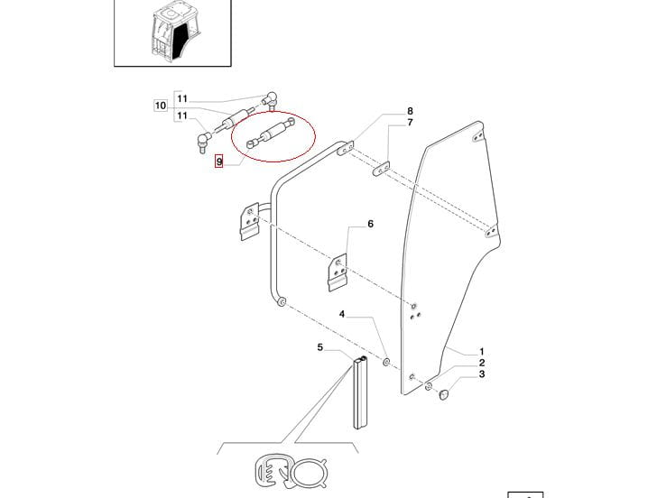 ГАЗОВЫЙ АМОРТИЗАТОР ДВЕРИ NEW HOLLAND CASE 84198394 - 47517733