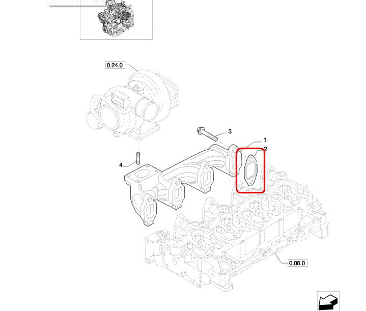 ПРОКЛАДКА ВЫХЛОПНОГО КОЛЛЕКТОРА NEW HOLLAND CASE STEYR 2852743 - 504081248