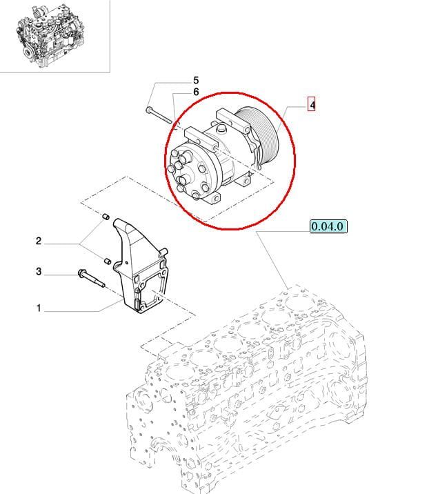 КОМПРЕССОР КОНДИЦИОНЕРА NEW HOLLAND CASE STEYR 87300121 - 87709773