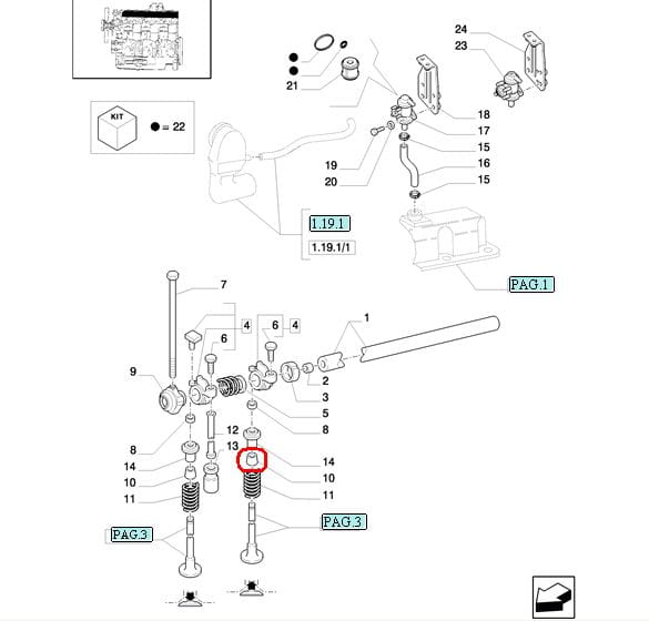 ПРОКЛАДКА КЛАПАНА ЗЕЛЕНАЯ NEW HOLLAND CASE 87801992 - 84349929