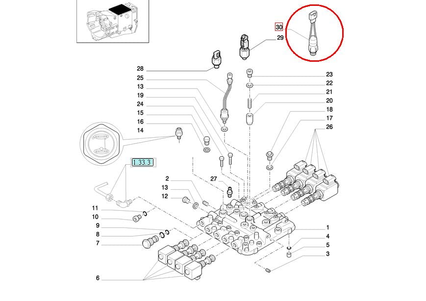 ДАТЧИК ДАВЛЕНИЯ КОРОБКИ ПЕРЕДАЧ NEW HOLLAND CASE STEYR 82028159 - 87308216 - 87564683 - 87494226 - 47977004