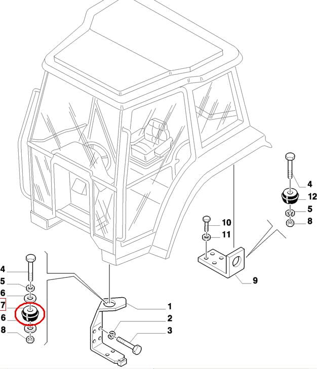 ПОДУШКА КАБИННАЯ NEW HOLLAND CASE STEYR 83983548