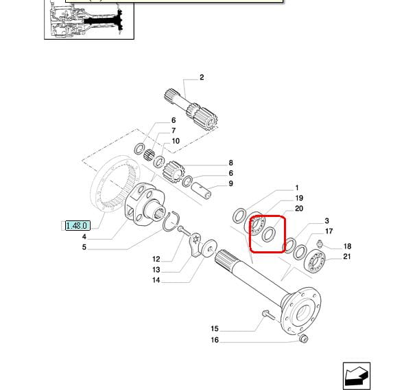 УПЛОТНЕНИЕ ЗАДНЕЙ ШЕСТЕРНИ NEW HOLLAND CASE STEYR 5124206