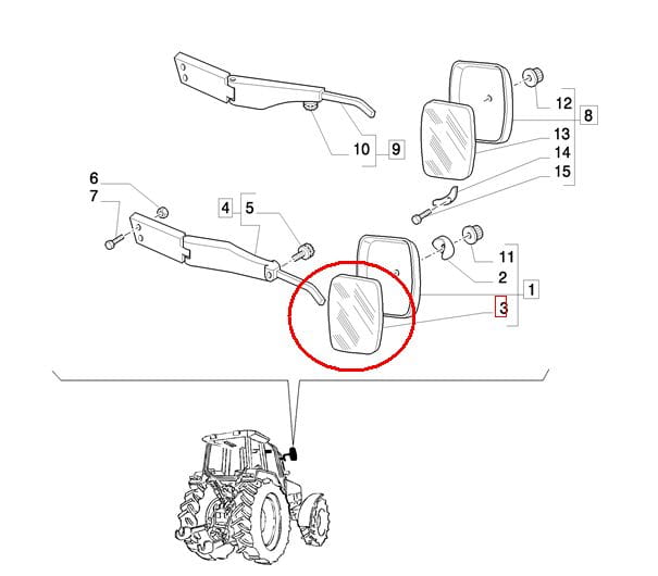 КОРПУС ДЛЯ ЗЕРКАЛА NEW HOLLAND 82015243