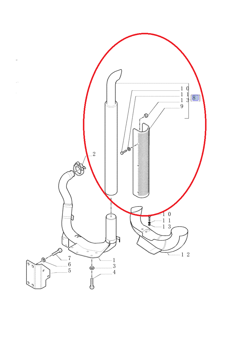 КОРПУС ГЛУШИТЕЛЯ CNH 82027844 - 82027843 - 82027842 - 82027845