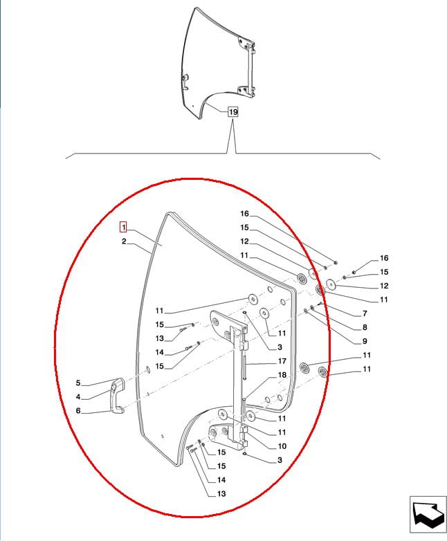 СТЕКЛО ДВЕРИ ЛЕВОЕ NEW HOLLAND STEYR 87560786 - 87528171 - 82027357