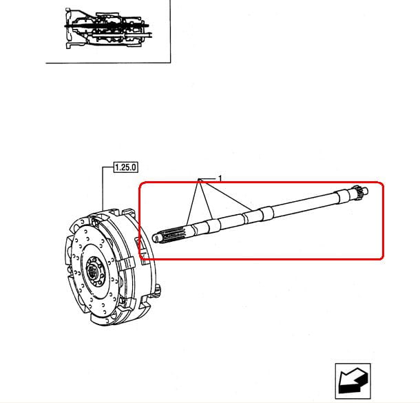 ВАЛ ВОМ NEW HOLLAND CASE 5189501 - 5163747 - 5115040 - 47978666