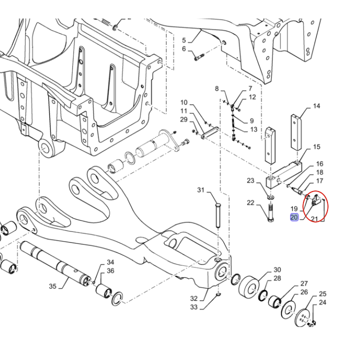 ДАТЧИК ПОЛОЖЕНИЯ ПЕРЕДНЕЙ ОСИ NEW HOLLAND CASE 429690A1