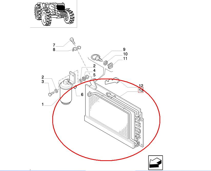 ОХЛАДИТЕЛЬ КОНДИЦИОНЕРА ВОЗДУХА NEW HOLLAND 84468608 - 82013856 - 82007142