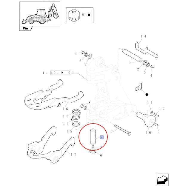 ШТИФТ ЭКСКАВАТОРА-ПОГРУЗЧИКА NEW HOLLAND 85801079 - 47558941