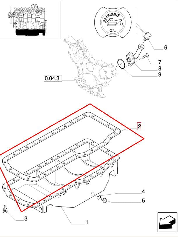 ПРОКЛАДКА МАСЛЯНОГО ПОДДОНА NEW HOLLAND CASE 87554508