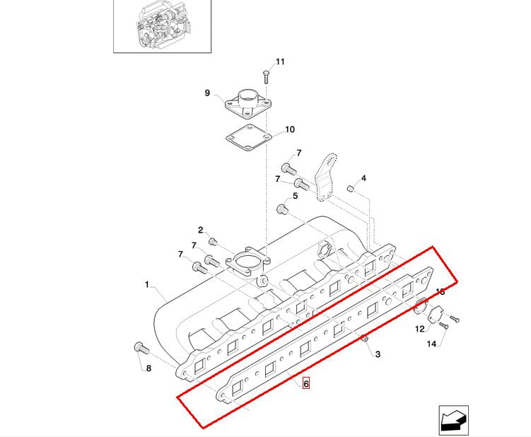 ПРОКЛАДКА ВПУСКНОГО КОЛЛЕКТОРА NEW HOLLAND CASE 87840759 - 87802208 - 87343046