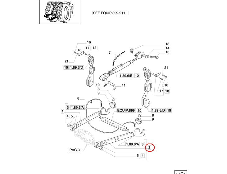 ПОДЪЕМНЫЙ НИЖНИЙ ТРОС ЛЕВЫЙ NEW HOLLAND CASE 47125912 - 5189360 - 47125898