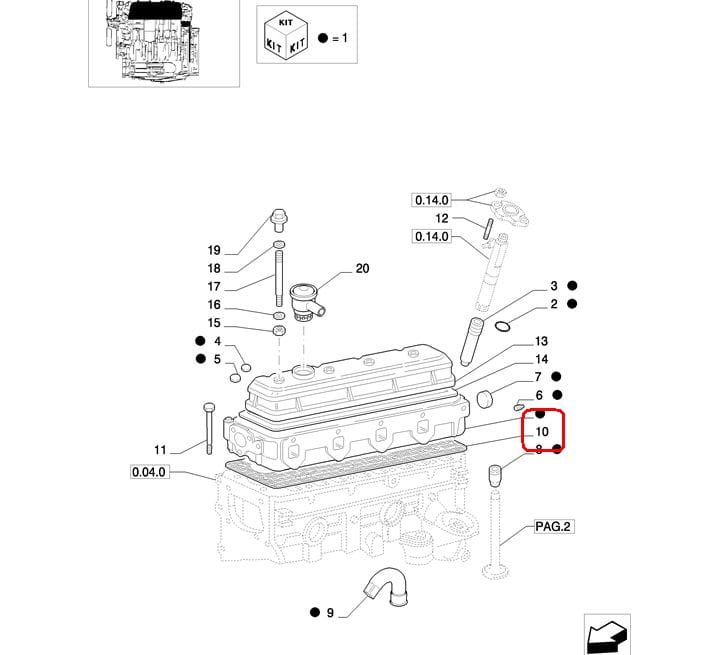 ПРОКЛАДКА ГОЛОВКИ NEW HOLLAND CASE 98456215 - 1907835