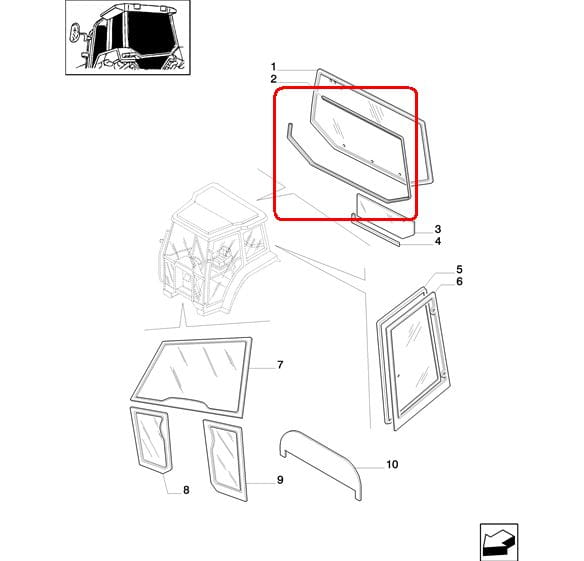 ПРОКЛАДКА, ЗАДНЕЕ ПОДЪЕМНОЕ ОКНО NEW HOLLAND CASE 82012294