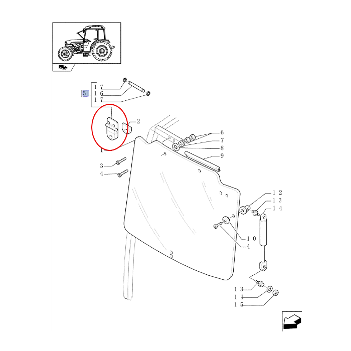 ПЕТЛЯ ЗАДНЕГО СТЕКЛА NEW HOLLAND CASE STEYR 5185205
