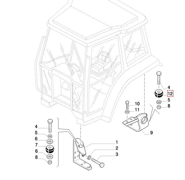 РЕЗИНОВЫЙ АМОРТИЗАТОР КАБИНЫ NEW HOLLAND CASE STEYR 81866330