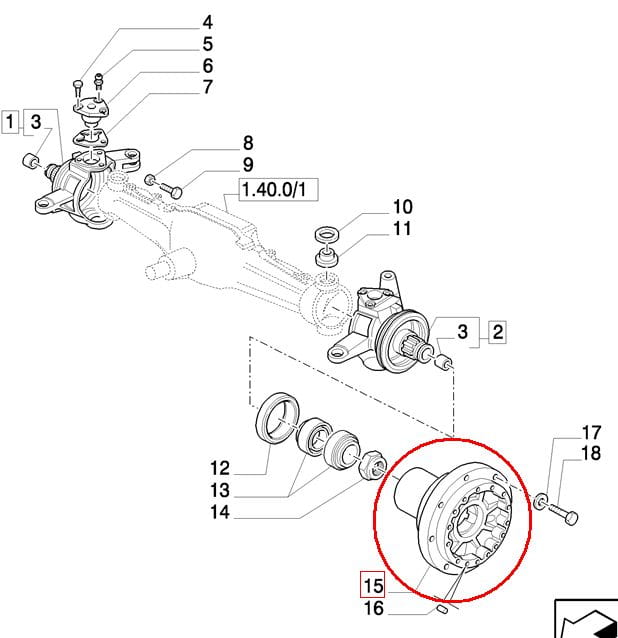 СТУПИЦА ПЕРЕДНЯЯ NEW HOLLAND CASE 5142013 - 5142014 - 5151461