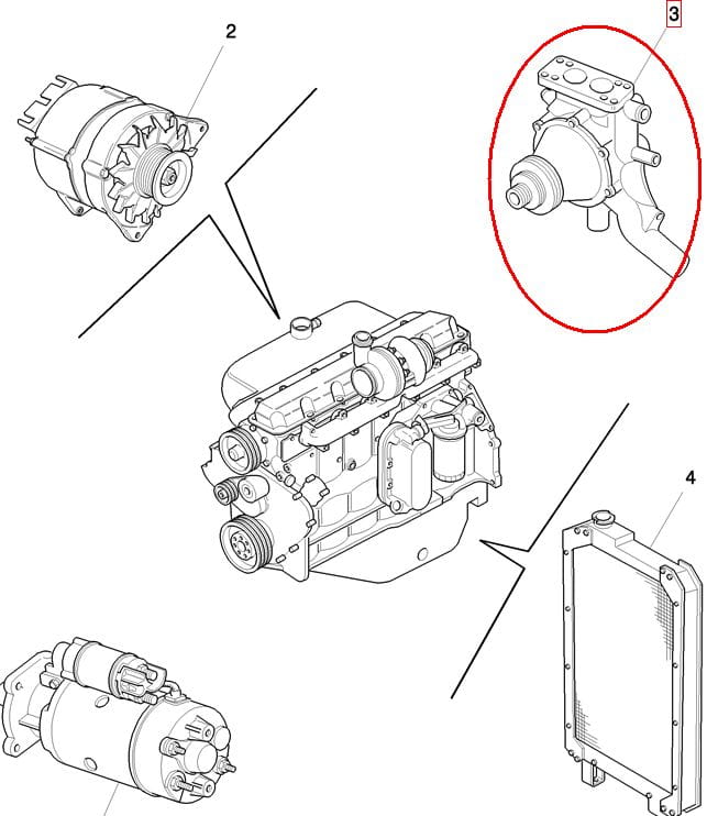 ВОДЯНОЙ НАСОС NEW HOLLAND 87841226 - 87801637 - 82847713