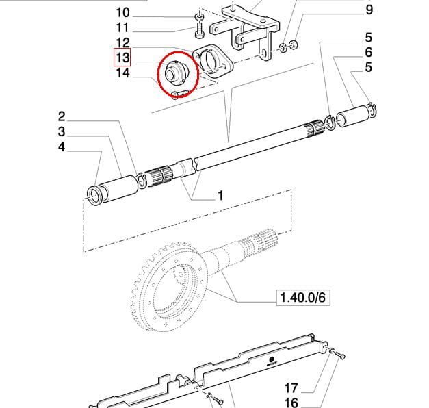 ПОДШИПНИК ПЕРЕДНЕГО ПРИВОДНОГО ВАЛА ПОДВЕСКИ NEW HOLLAND CASE 5174571