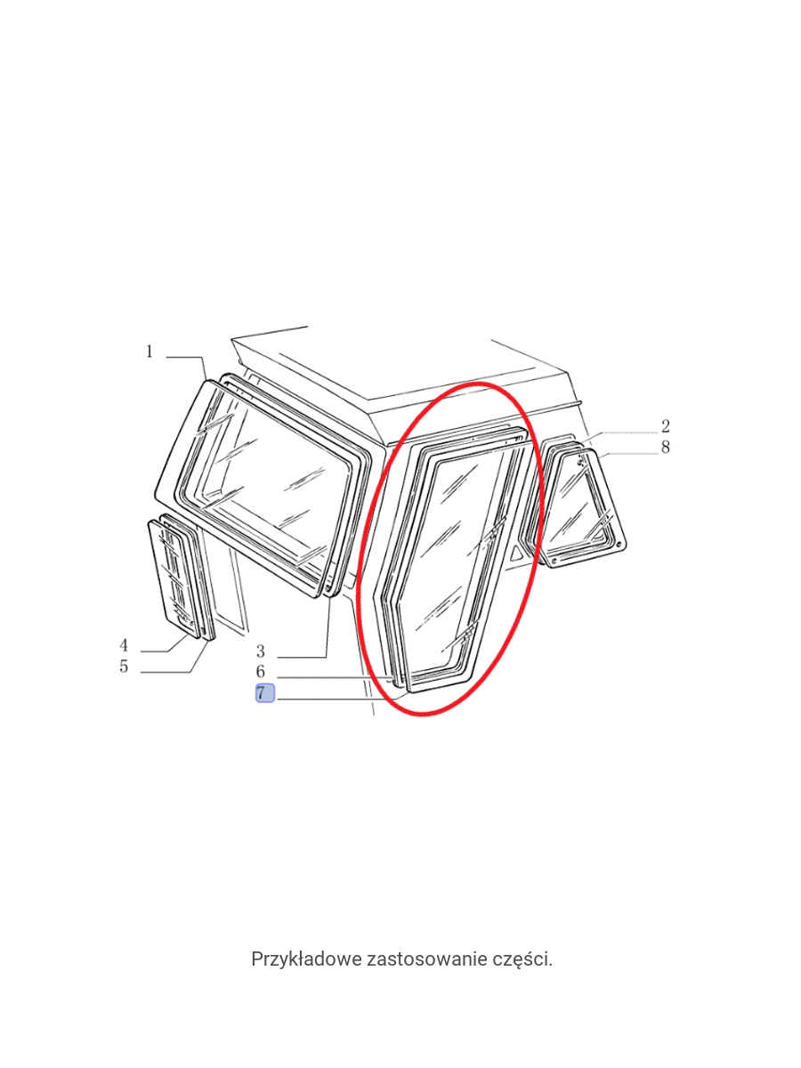 Стекло двери правое New Holland CNH 5130884