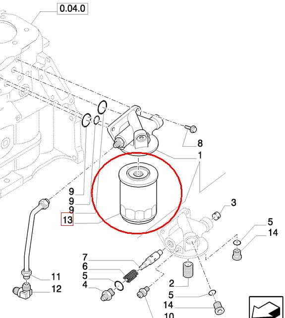 ФИЛЬТР ДВИГАТЕЛЯ NEW HOLLAND CASE 84221215 - 1909102 - 1931047