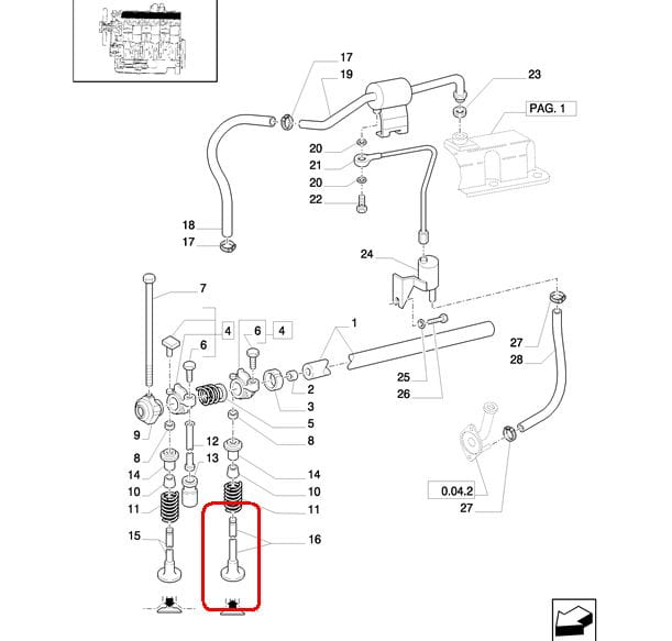 ВЫПУСКНОЙ КЛАПАН NEW HOLLAND CASE 87802258 - 87802266 - 87802147 - F0NN6505AD - E9NN6505EC