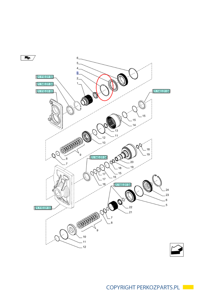 Стопорное кольцо New Holland CASE CNH 5122844