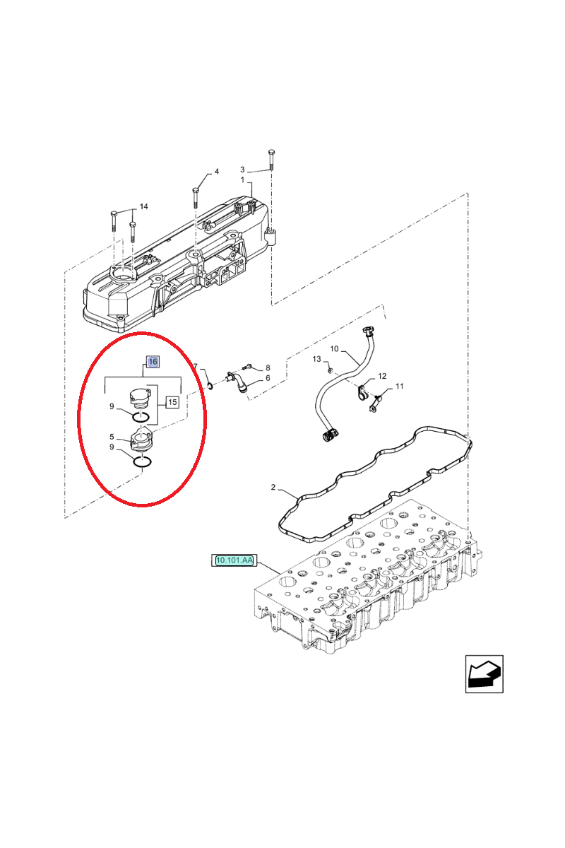 Колпачок клапанной крышки CASE CNH New Holland 5801514600