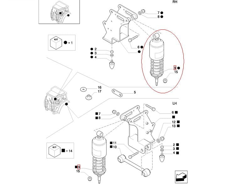 ГАЗОВЫЙ АМОРТИЗАТОР КАБИНЫ NEW HOLLAND CASE 82033876