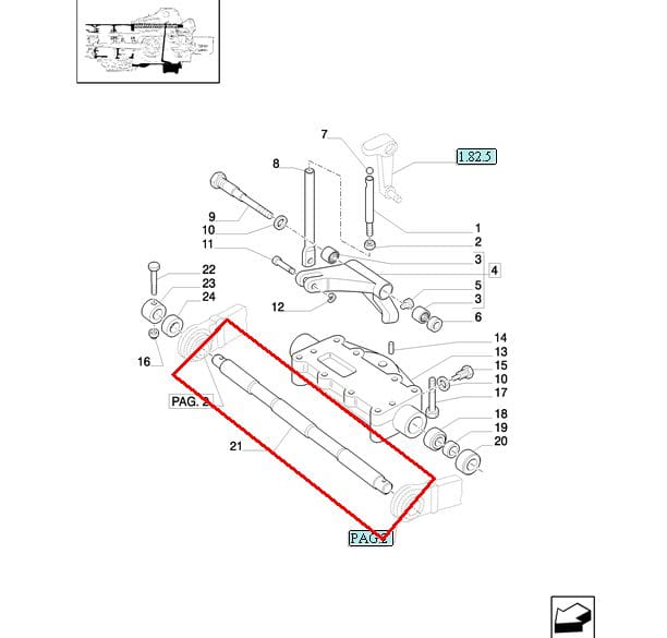 ВАЛ НИЖНЕГО ШТОКА NEW HOLLAND CASE 5154843