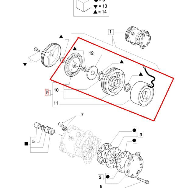 МУФТА КОНДИЦИОНЕРА NEW HOLLAND CASE 82025343 - 87334399