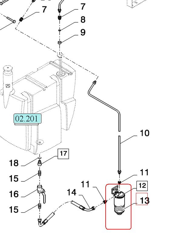 КОРПУС ТОПЛИВНОГО ФИЛЬТРА NEW HOLLAND 89512387 - 84477374