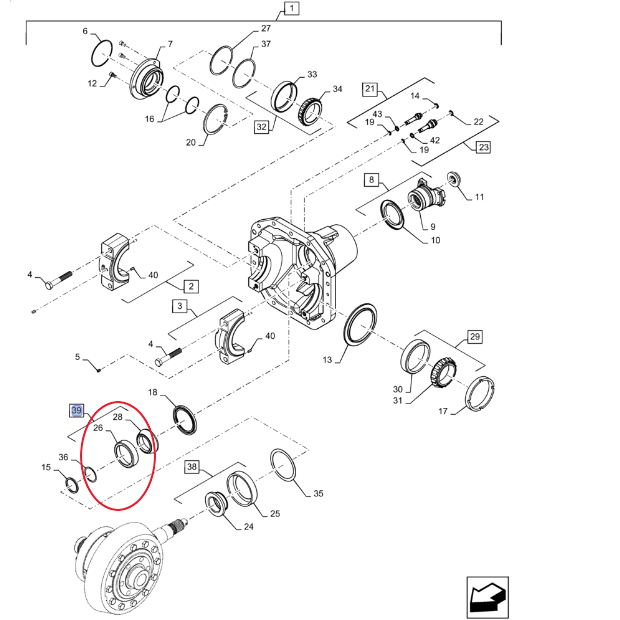 ПОДШИПНИК ПЕРЕДНЕЙ ОСИ CNH 47495678