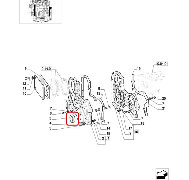 САЛЬНИК КОЛЕНВАЛА ПЕРЕДНИЙ NEW HOLLAND CASE STEYR 98461684 - 504127326