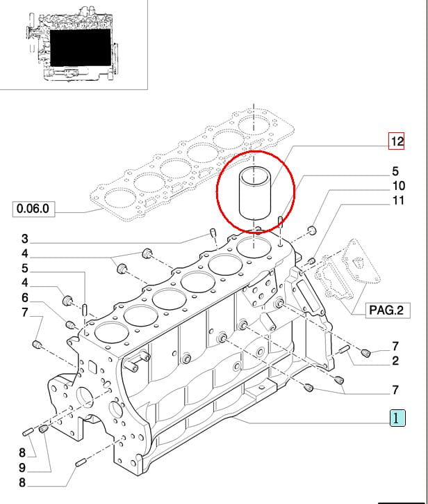 ВТУЛКА ДВИГАТЕЛЯ NEW HOLLAND CASE 83998292 - 87712882 - 83998292GV