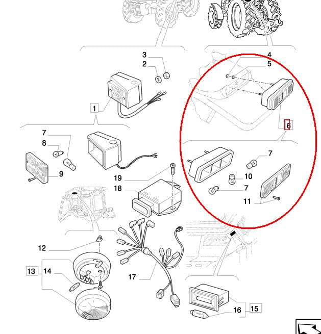 Стоп-сигнал-сигнал поворота задний левый NEW HOLLAND CASE 82007634