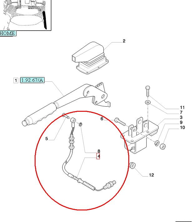 ТРОС РУЧНОГО ТОРМОЗА NEW HOLLAND CASE 84216035 - 84154888 - 5098459