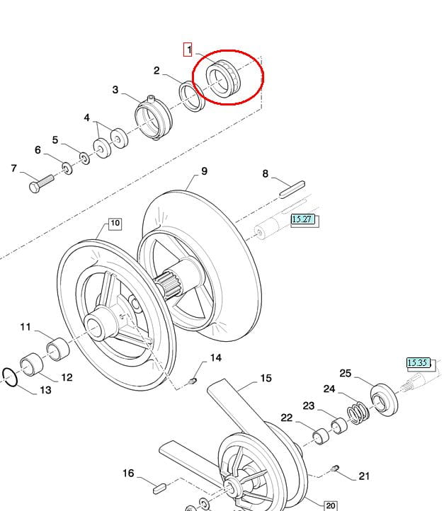 ВЫКЛЮЧАЮЩИЙ ПОДШИПНИК ОКОННОЙ ШЕСТЕРНИ NEW HOLLAND CASE 80385803 - 385803